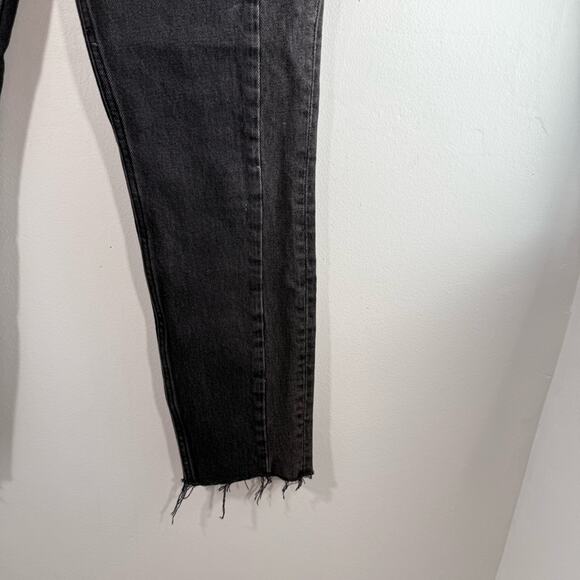 Abercrombie & Fitch The Mom High Rise Slim Leg Black Front Seam 00 Curve Love - Picture 2 of 9